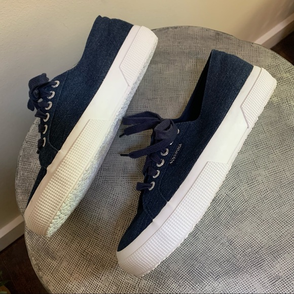 Superga Classic 39.5 ~  Blue Metallic 2750 Cotu Sneakers - Picture 7 of 10